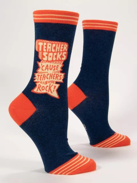 Blue Q - 'Cause Teachers Rock Women's Crew Socks