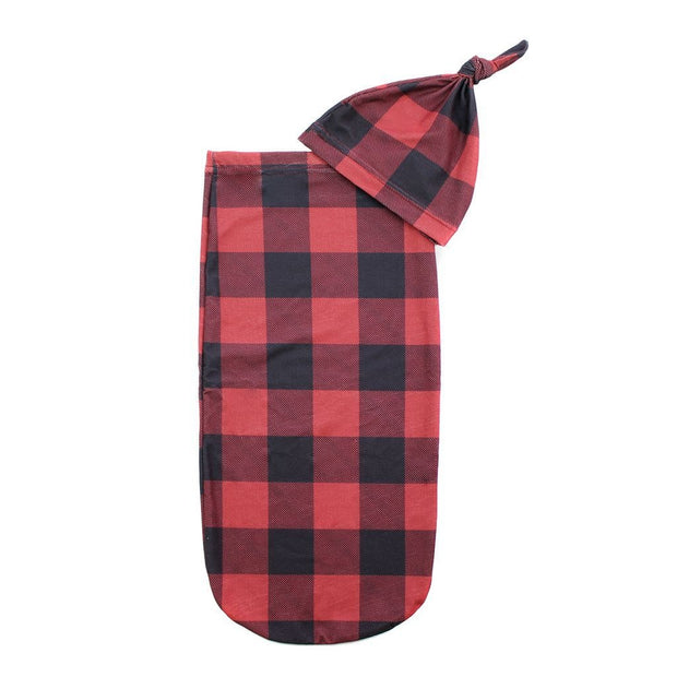Itzy Ritzy Cutie Cocoon and Hat Set - Buffalo Plaid