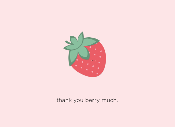 Halifax Paper Hearts Card - Thank You Berry Much