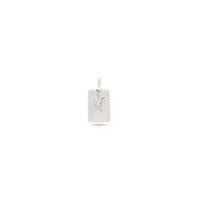 Pilgrim - Crystal Tag Letter Pendant Silver Plated