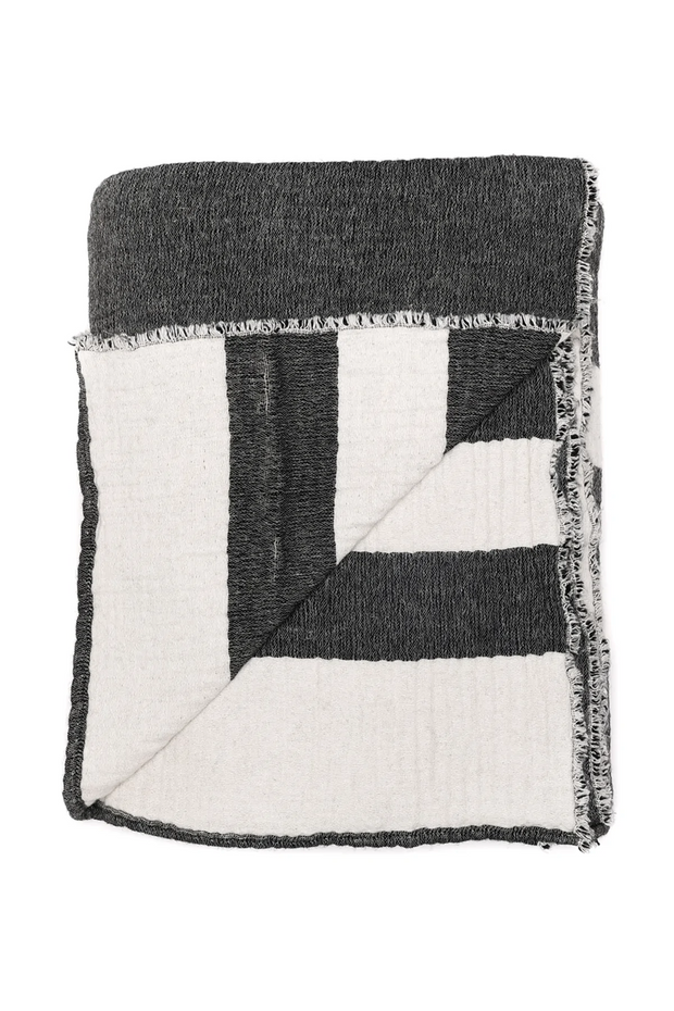 Tofino Towel - The Aria Throw in Black/Ecru