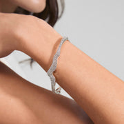 Pilgrim - Connect Recycled Crystal Bangle Bracelet in Silver