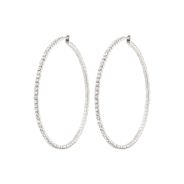 Pilgrim - Sidney Crystal Hoop Earrings in Silver