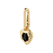 Pilgrim - Charm Black Agate Pendant in Gold