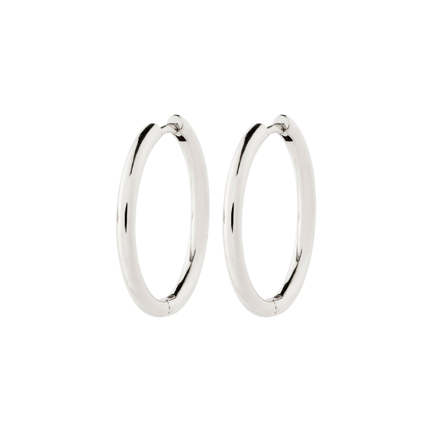 Pilgrim - Charm Recycled Large Hoop Earrings in Silver