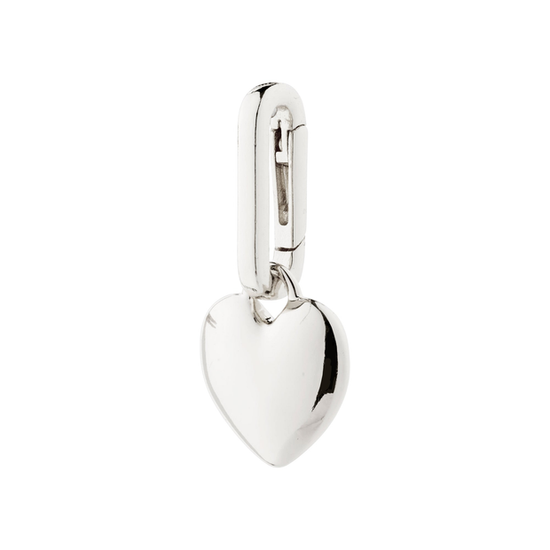 Pilgrim - Charm Recycled Heart Pendant in Silver