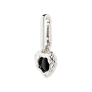 Pilgrim - Charm Black Agate Pendant in Silver