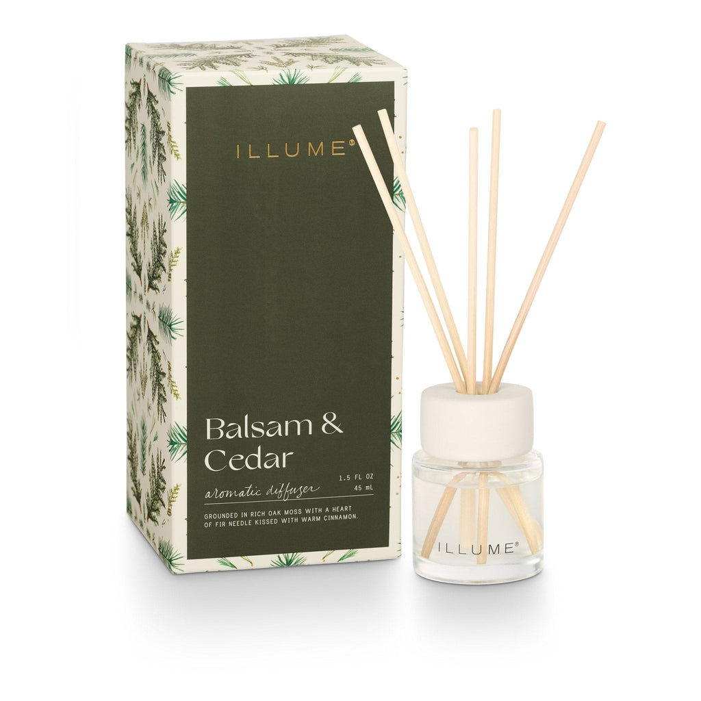 Illume Medium Fragranced Pillar Candle, Balsam & Cedar