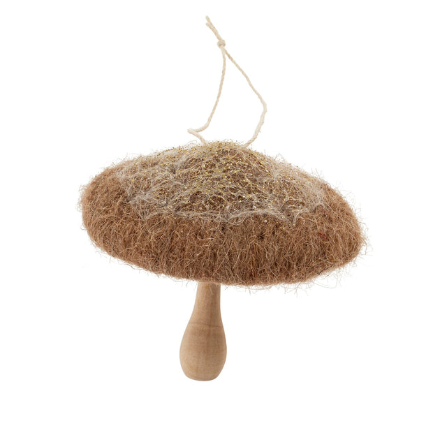 Indaba - Felt Mushroom Ornament Brown