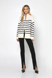 Madison The Label Addie Knit Jumper White & Navy Stripe