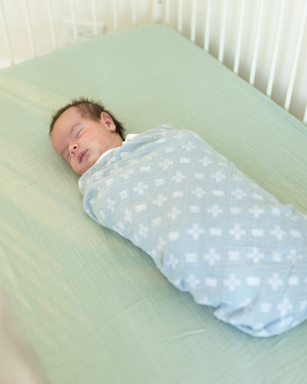 Crane Baby - Fitted Crib Sheet in Evergreen