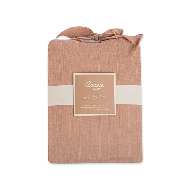 Crane Baby - Fitted Crib Sheet in Copper
