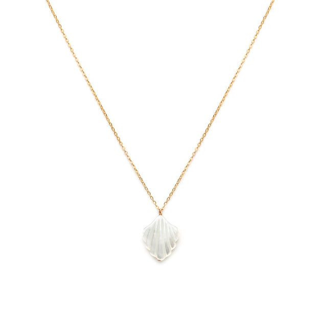 Leah Alexandra - Coquille Necklace Pearl/Gold