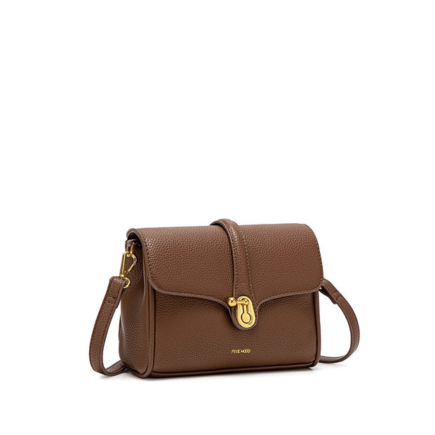 Pixie Mood - Lock Crossbody in Pebbled Espresso