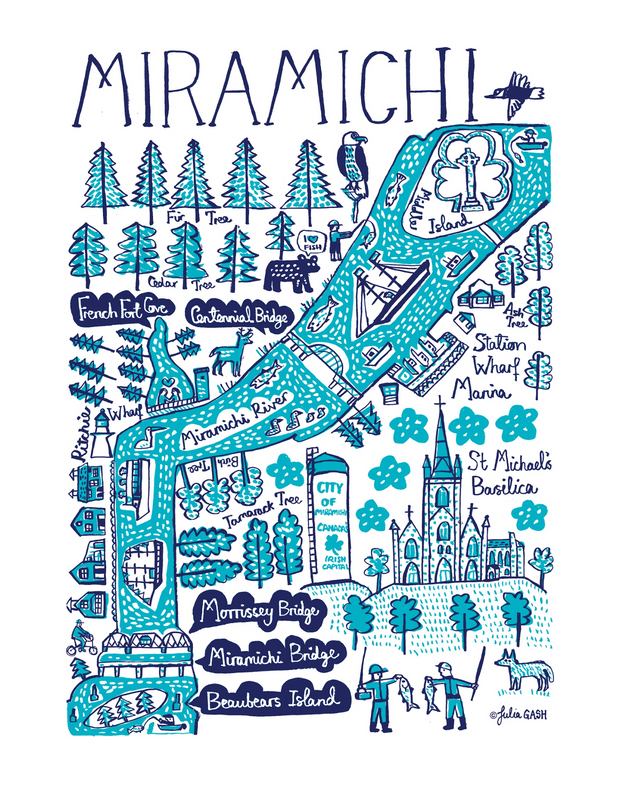 Julia Gash - Miramichi Cityscape Postcard 4"x6"