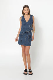 Madison The Label Simmi Denim Vest in Blue