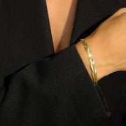 Leah Alexandra - Braided Herringbone Bracelet in Gold