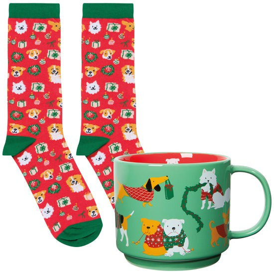 Danica Jubilee Holiday Hounds Mug & Socks Set