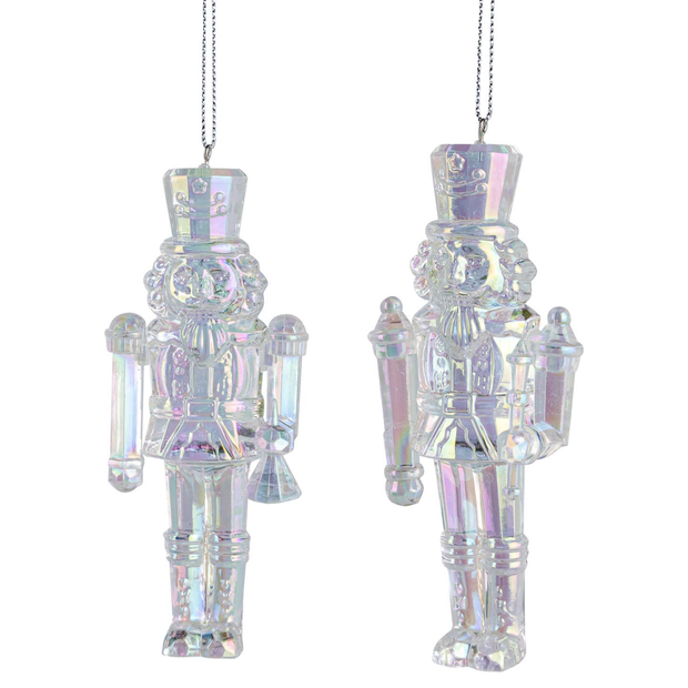 Silver Tree - Clear Iridescent Acrylic Nutcracker Orn, 5in