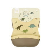 Little Lovely Set of 2 Silicone Bibs - Dinosaurs