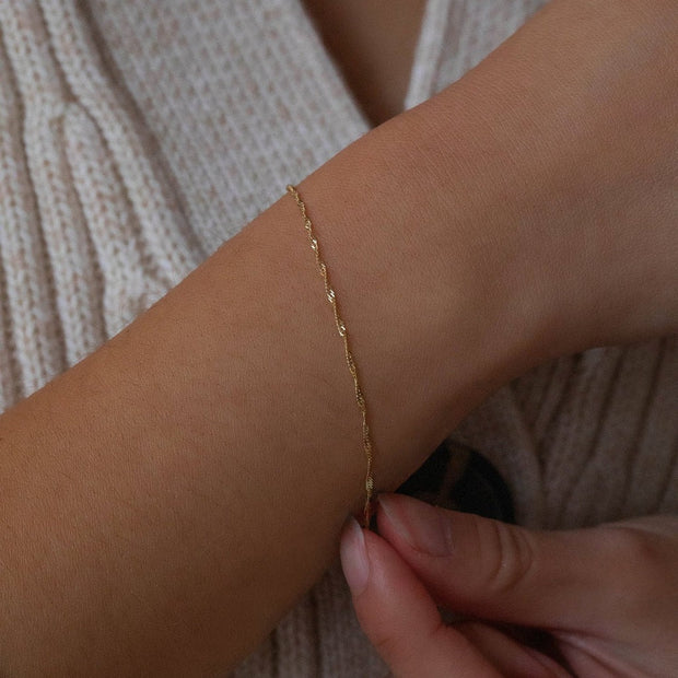 Leah Alexandra - Bracelet Singapore Chain Bracelet 14k Gold