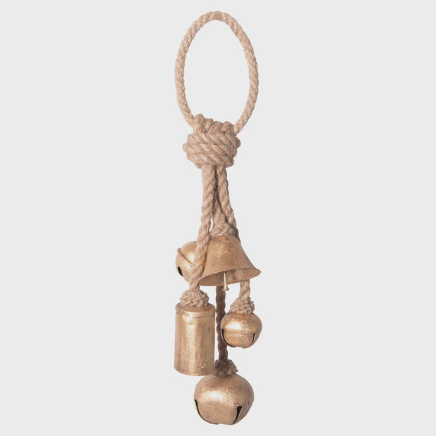 Creative Co-Op Decorative Metal Bells on Jute Hanger