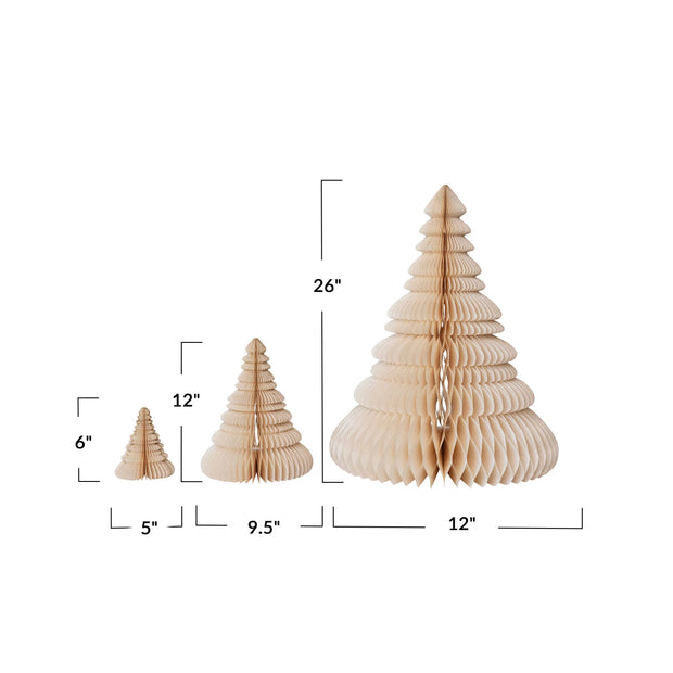 Creative Co-Op Paper Folding Honeycomb Trees Set of 3