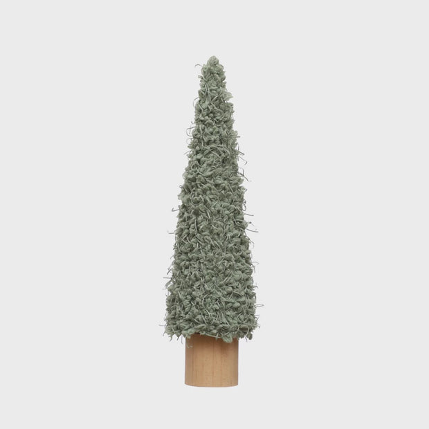 Creative Co-Op Large Mint Fabric Tree with Wood Base