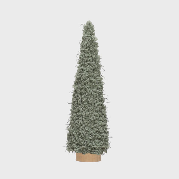 Creative Co-Op Small Mint Fabric Tree with Wood Base