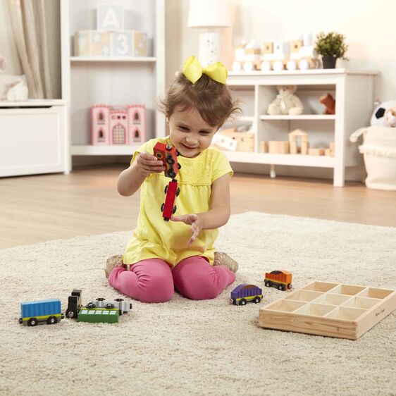 Melissa and Doug Wooden Train Cars