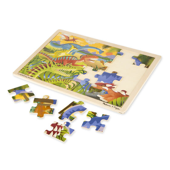 Melissa and Doug Wooden Jigsaw Puzzle 24pc Dinosaurs
