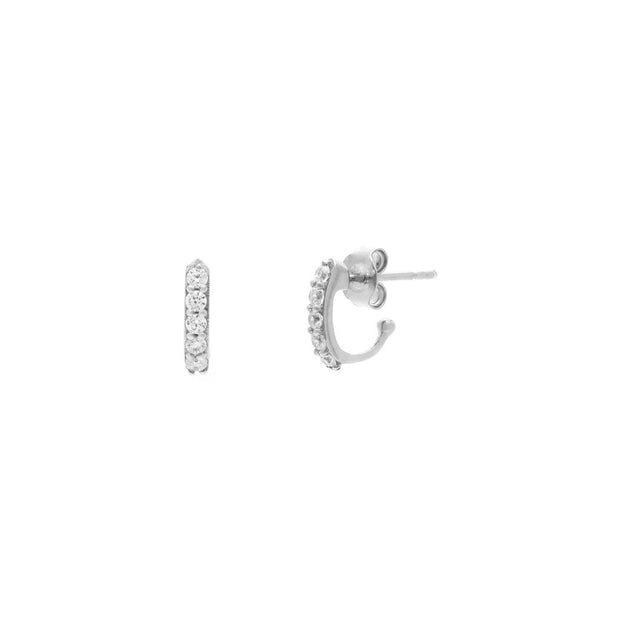 Leah Alexandra - Earrings Demi Hoops Silver - CZ