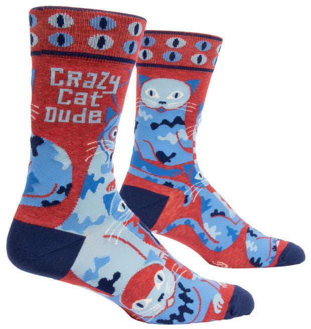 Blue Q - Men's Socks Crazy Cat Dude