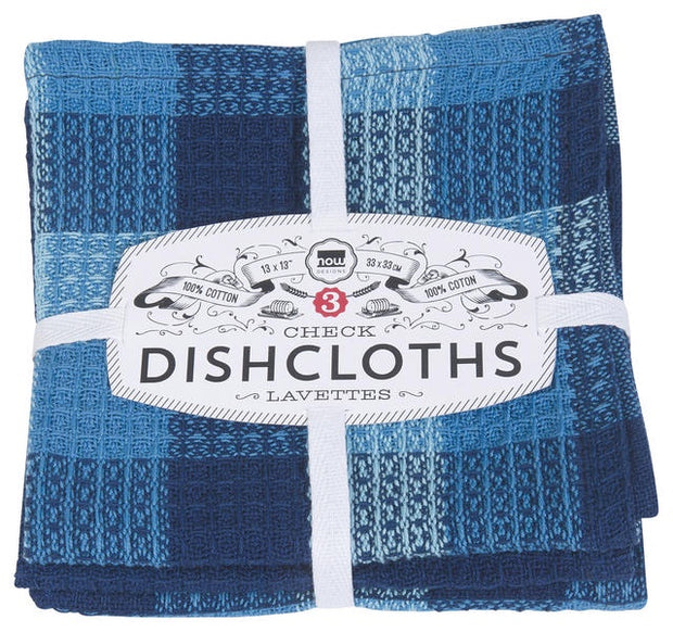 Now Designs - Check Dishcloths 3 pack Indigo