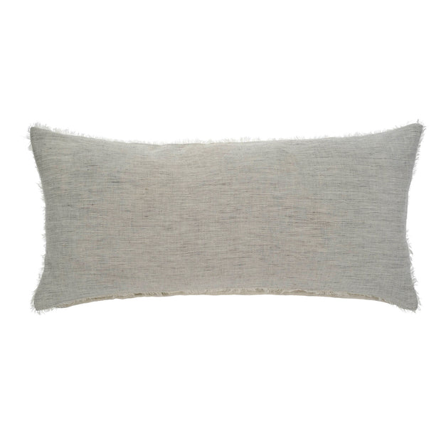 Indaba 14" x 31" Lina Linen Pillow - Grey Stripe