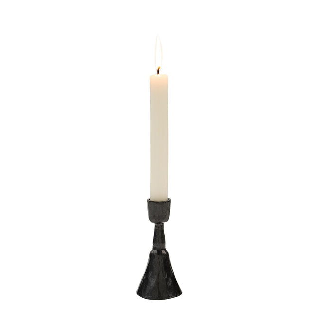 Indaba - Zora Forged Candlestick in Gunmetal- Small