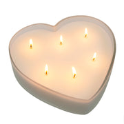 Indaba - Large White Sweetheart Candle Orange Blossom