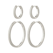Pilgrim - Pulse Recycled Earrings 2-in-1 Set Silver-Plated