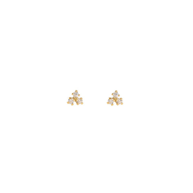 Leah Alexandra - Tiny Trio Stud Earrings in 10k Gold