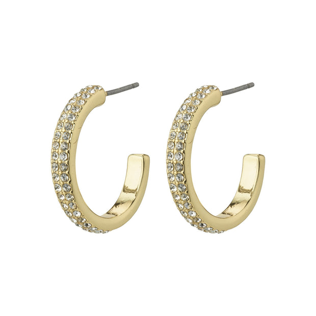 Pilgrim - Heat Recycled Crystal Hoop Earrings Gold-Plated
