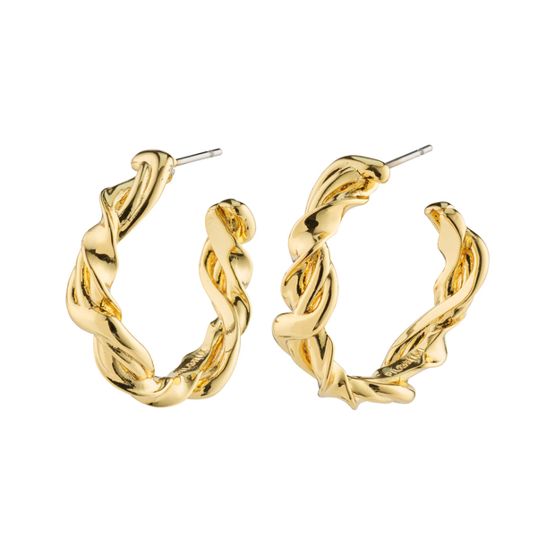 Pilgrim - SUN Recycled Twisted Hoop Earrings in Gold
