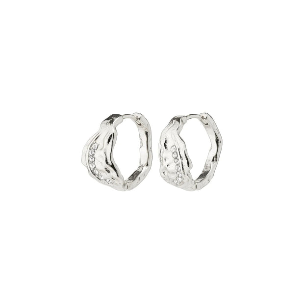 Pilgrim - Crystal Hoop Earrings Pia Silver Plated