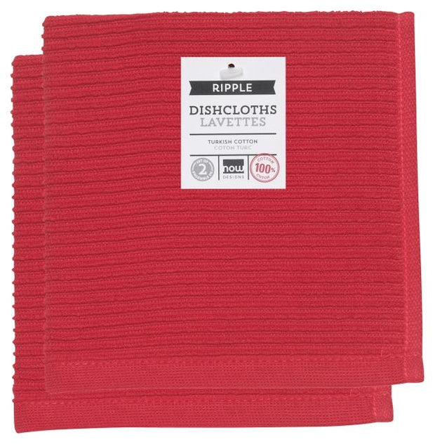 Now Designs - Dishcloths Set of 2 Ripple Red