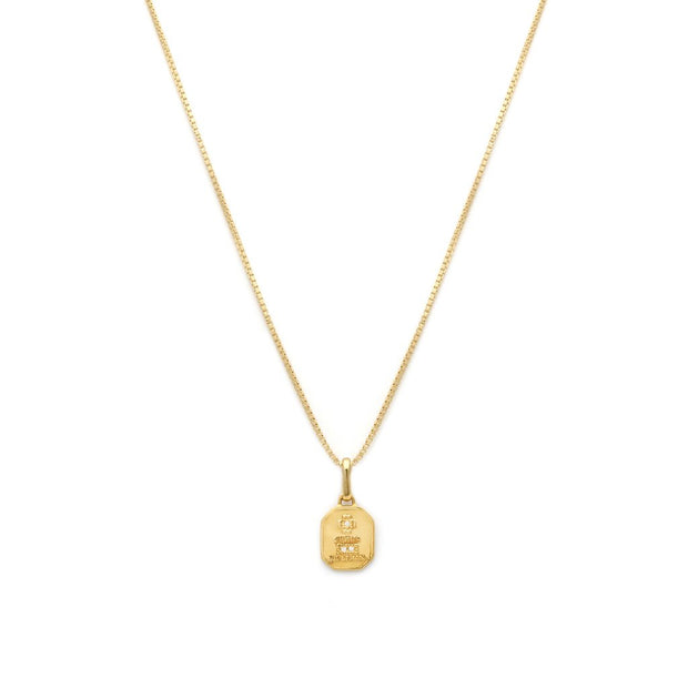 Leah Alexandra - Necklace Love Token Square Gold