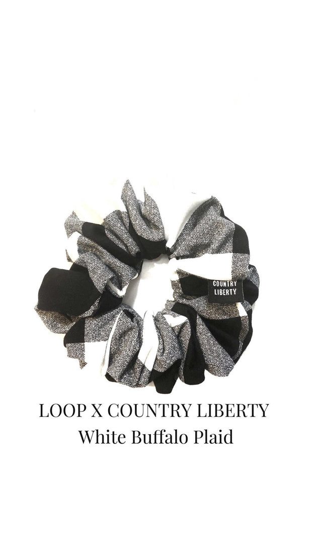 LOOP Scrunchie Country Liberty White Buffalo Plaid