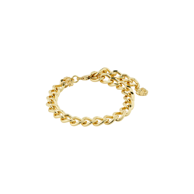 Pilgrim Recycled Curb Chain Charm Bracelet - Gold Plated