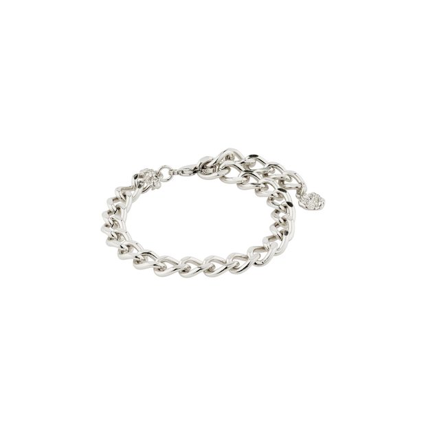 Pilgrim Recycled Curb Chain Charm Bracelet - Silver Plated