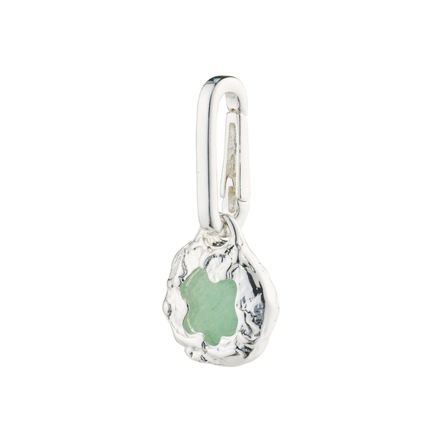 Pilgrim Recycled Natural Green Charm Pendant - Silver Plated