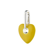 Pilgrim Yellow Heart Charm Pendant - Silver Plated