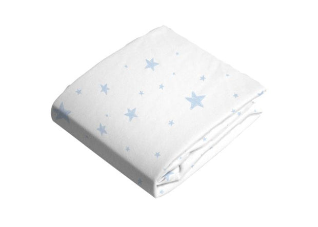Kushies - Fitted Crib Sheet Blue Scribble Stars